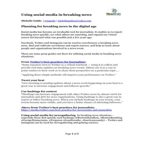 Using social media in breaking news   michelle guido - orlando