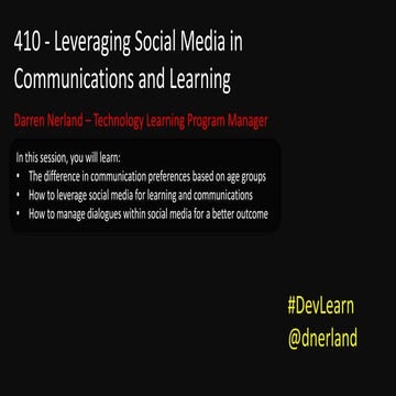 Using Social Media in Learning and Communications