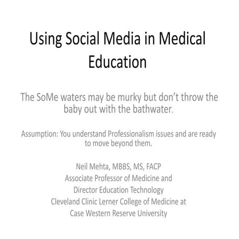 Using social media in medical education