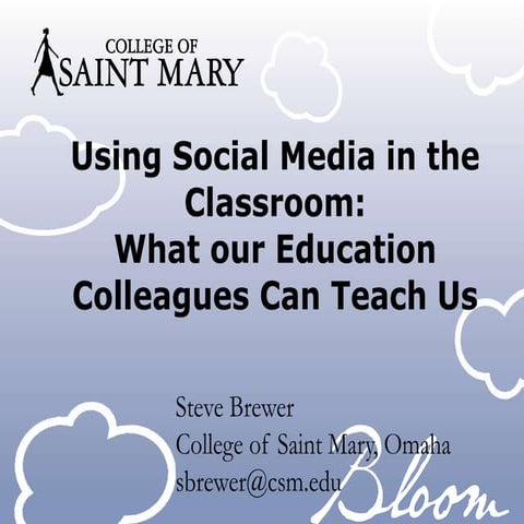 Using social media in the classroom: what our education colleagues can teach us