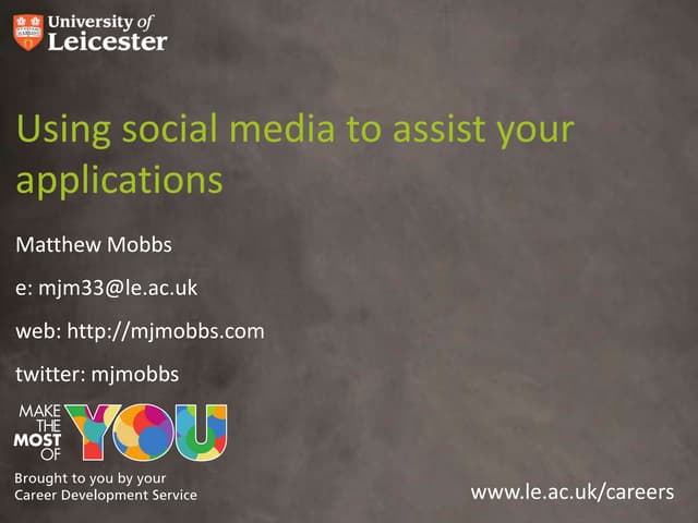 Using social media to assist your applications