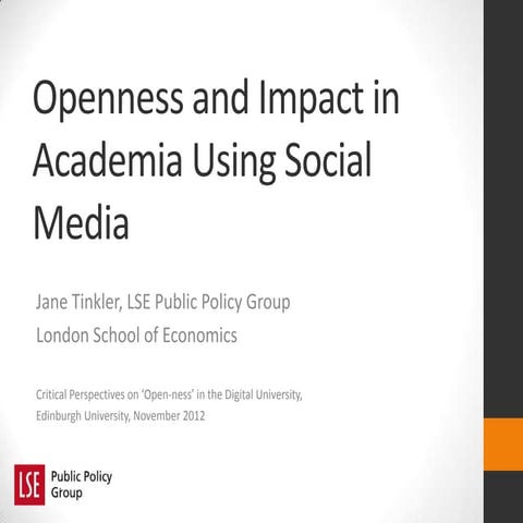 Using social media to disseminate academic work 