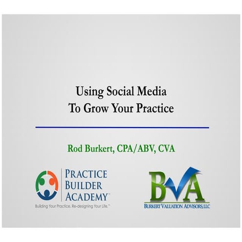 Using Social Media To Grow Your Practice