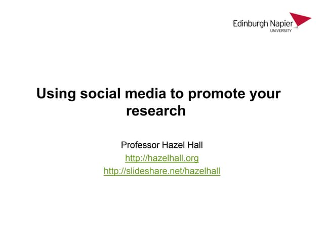 Using social media to promote your research
