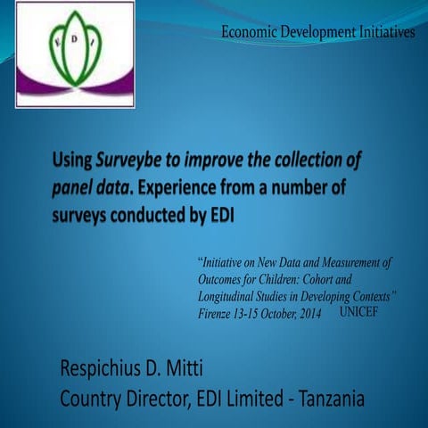 Using SURVEYBE to improve the collection of panel data experience from EDI