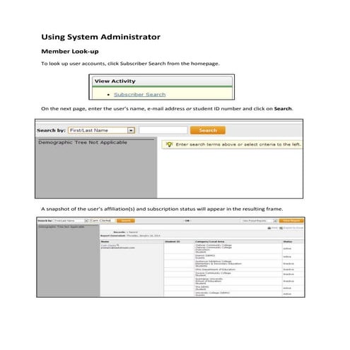 Using system administrator