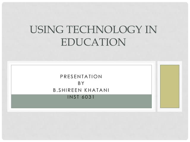 Using technology in education