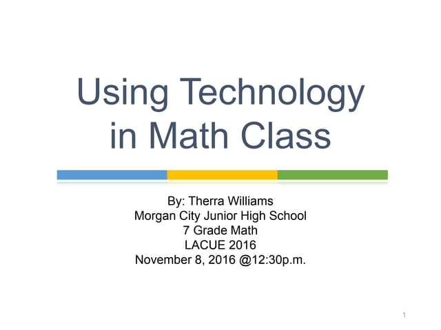 Using Technology In Math Class Ppt Using Technology In Math Class Ppt