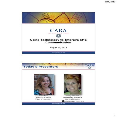 CETS 2013, Jackie Zahn & Candy Matheson, slides for Using Technology to Impro...