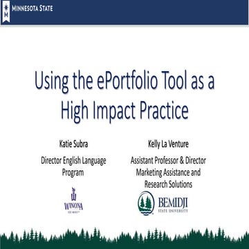 Using the D2L ePortfolio Tool as a High Impact Practice