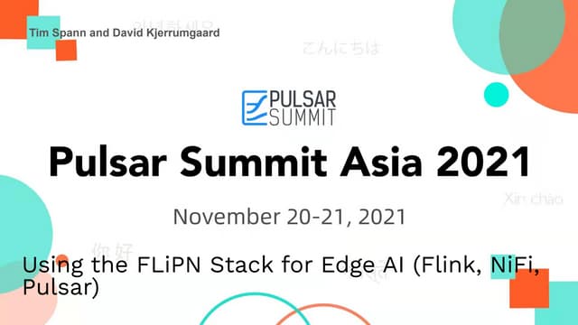 Using the flipn stack for edge ai (flink, nifi, pulsar)