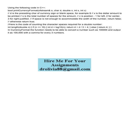 Using the following code in C++ bool printCurrencyFormatof.pdf