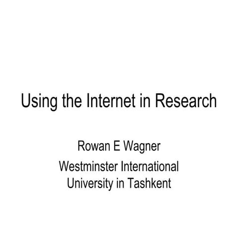 Using the internet in research