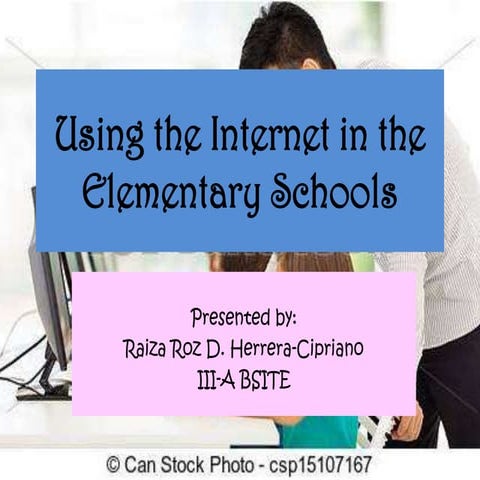 Using the internet in the elementary schools