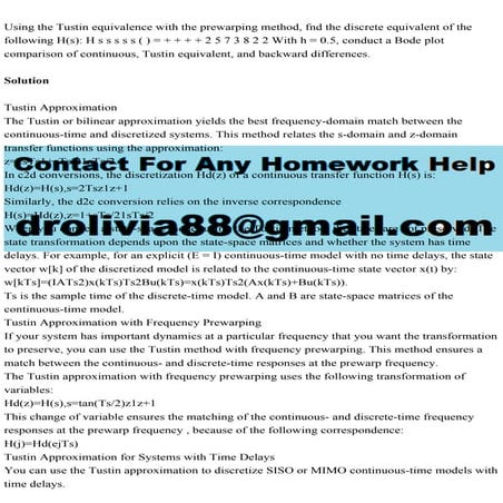 Using the Tustin equivalence with the prewarping method, fnd the dis.pdf