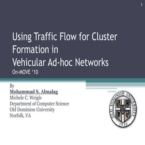Using traffic flow for cluster formation in VANET
