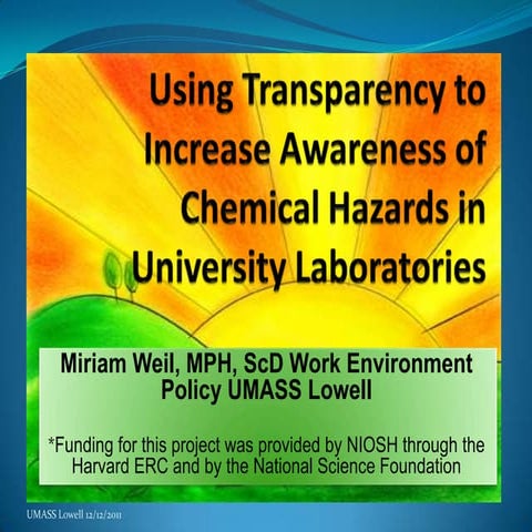Using transparency to increase awareness of chemical hazards