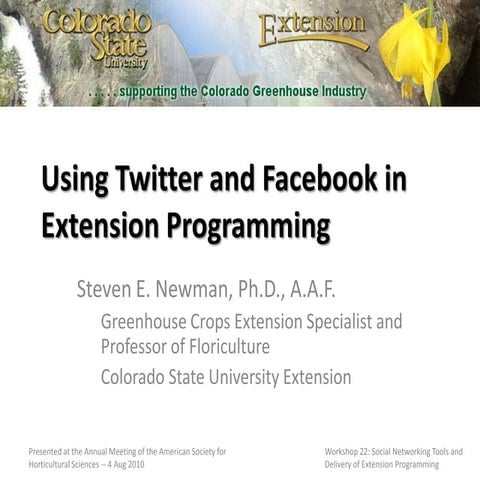 Using twitter and facebook in extension programming
