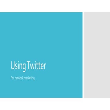 Twitter & Direct Selling Business