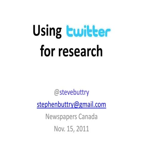 Using Twitter for research