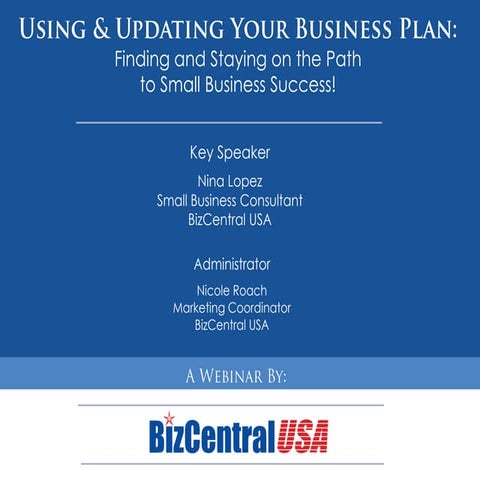 Using & Updating Your Business Plan