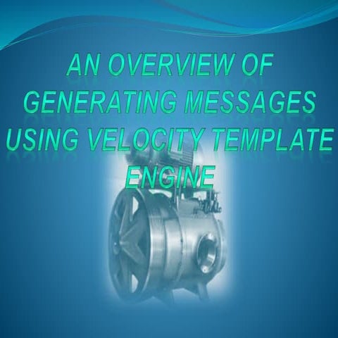 Using velocity Templates(An overview)