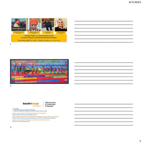 Using Video to Tell Your Story-TechSoupConnect MN & Dakotas Chapter-April 7-2...