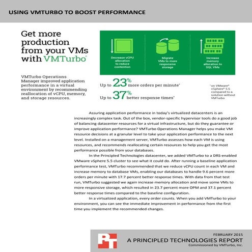 Using VMTurbo to boost performance