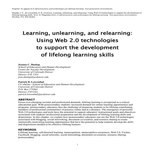Using web20technologytosupportlifelonglearning