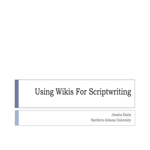 Using Wikis For Scriptwriting