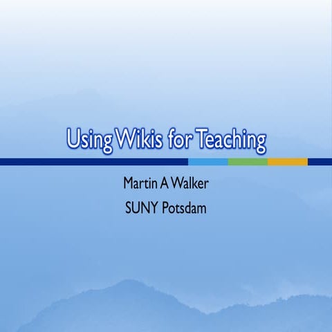 Using wikis for teaching