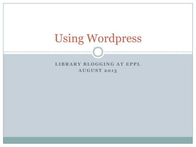 Using wordpress
