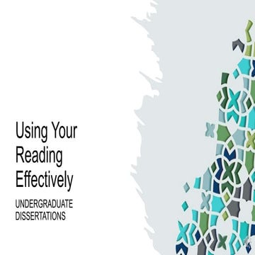 Using your reading effectively   dissertations