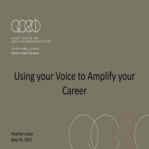 Using your Voice to Amplify your Career 