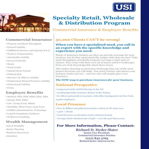 USI Retail Wholesale Distribution Program