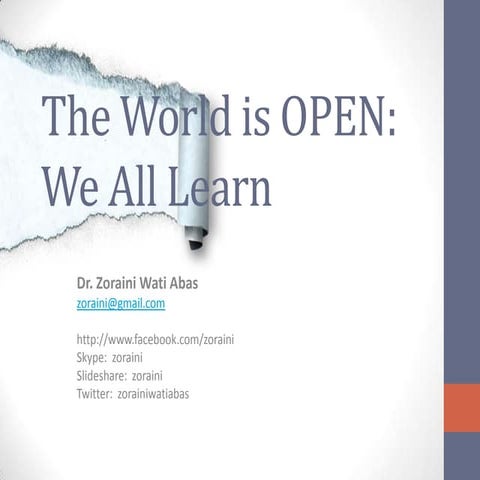 The World is Open:  We All Learn
