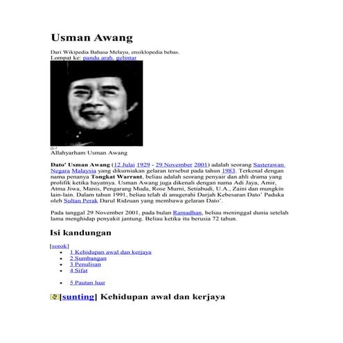 Tokoh Terkenal-Usman Awang