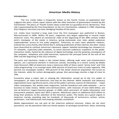 Us media history (American Media History)