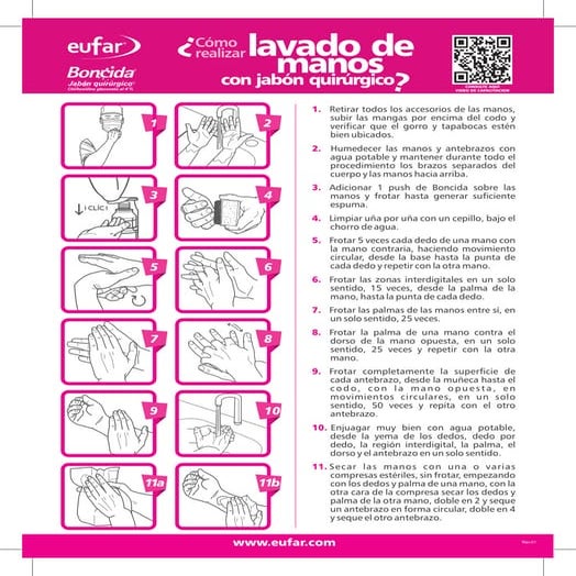 ¿Cómo lavarse las manos con jabón quirúrgico Boncida?