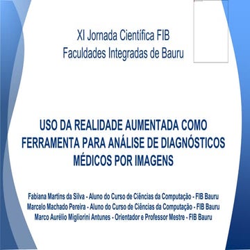 Uso da realidade aumentada como ferramenta para análise de diagnósticos médicos por imagens