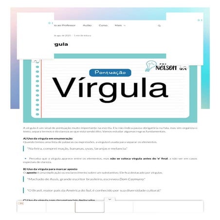 Uso da Vírgula.pdf trabalhando virgula,excelnte divulgação | PDF