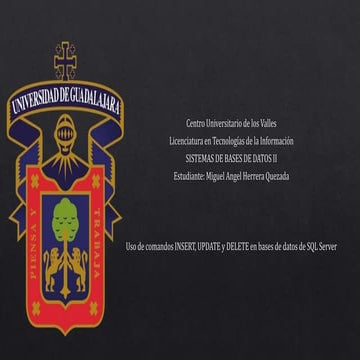 Uso de comandos insert, update y delete en bases de datos de sql server ...