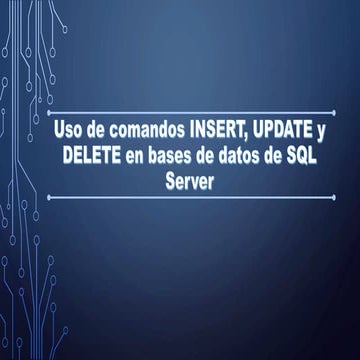 Uso de comandos INSERT, UPDATE y DELETE en bases de datos de SQL Server ...