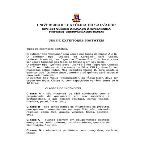 Uso de extintores portáteis