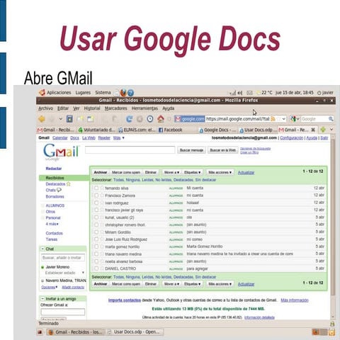 Uso de Google Docs