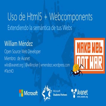 Uso de html5 + webcomponents