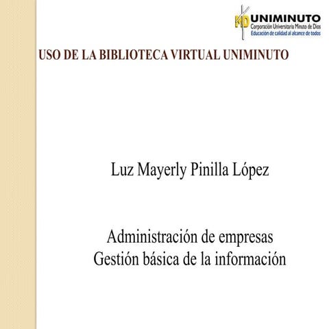 Uso de la biblioteca virtual | PPTX