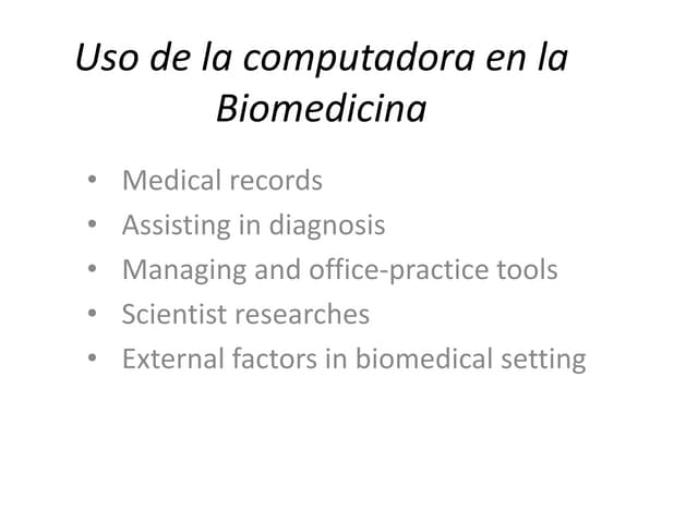 Uso de la computadora en la biomedicina