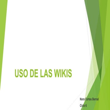Uso y funciones de las wikis | PPTX