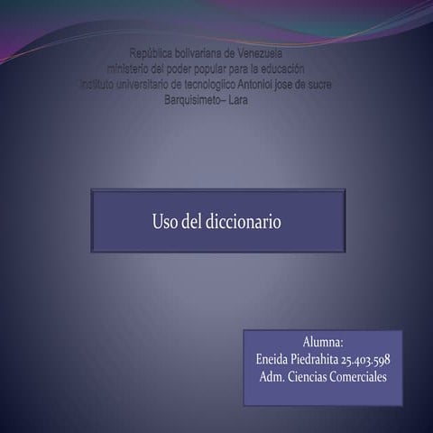 Uso del diccionario de ingles